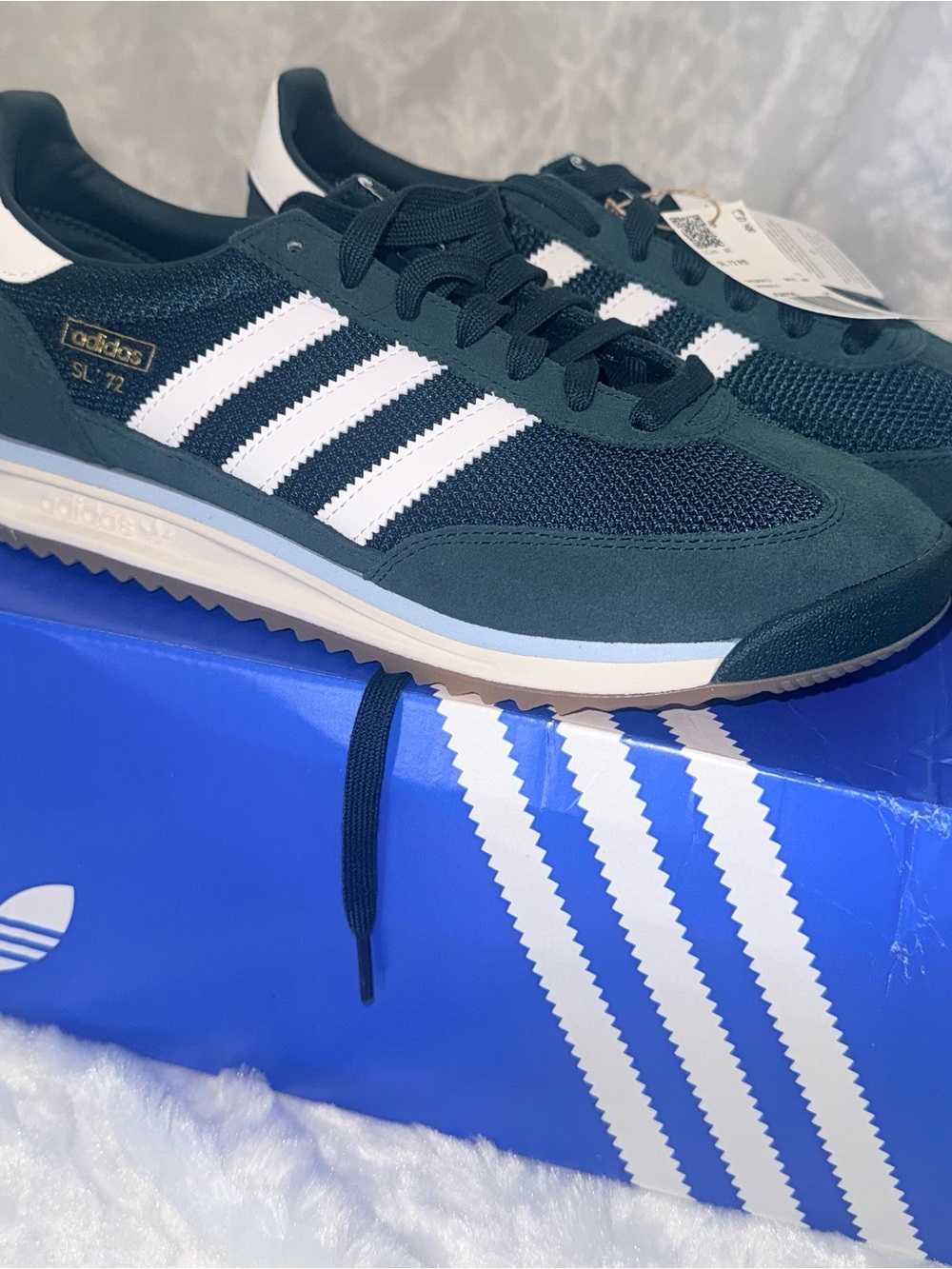adidas SL 72 Retro Runner in Dark Green & White